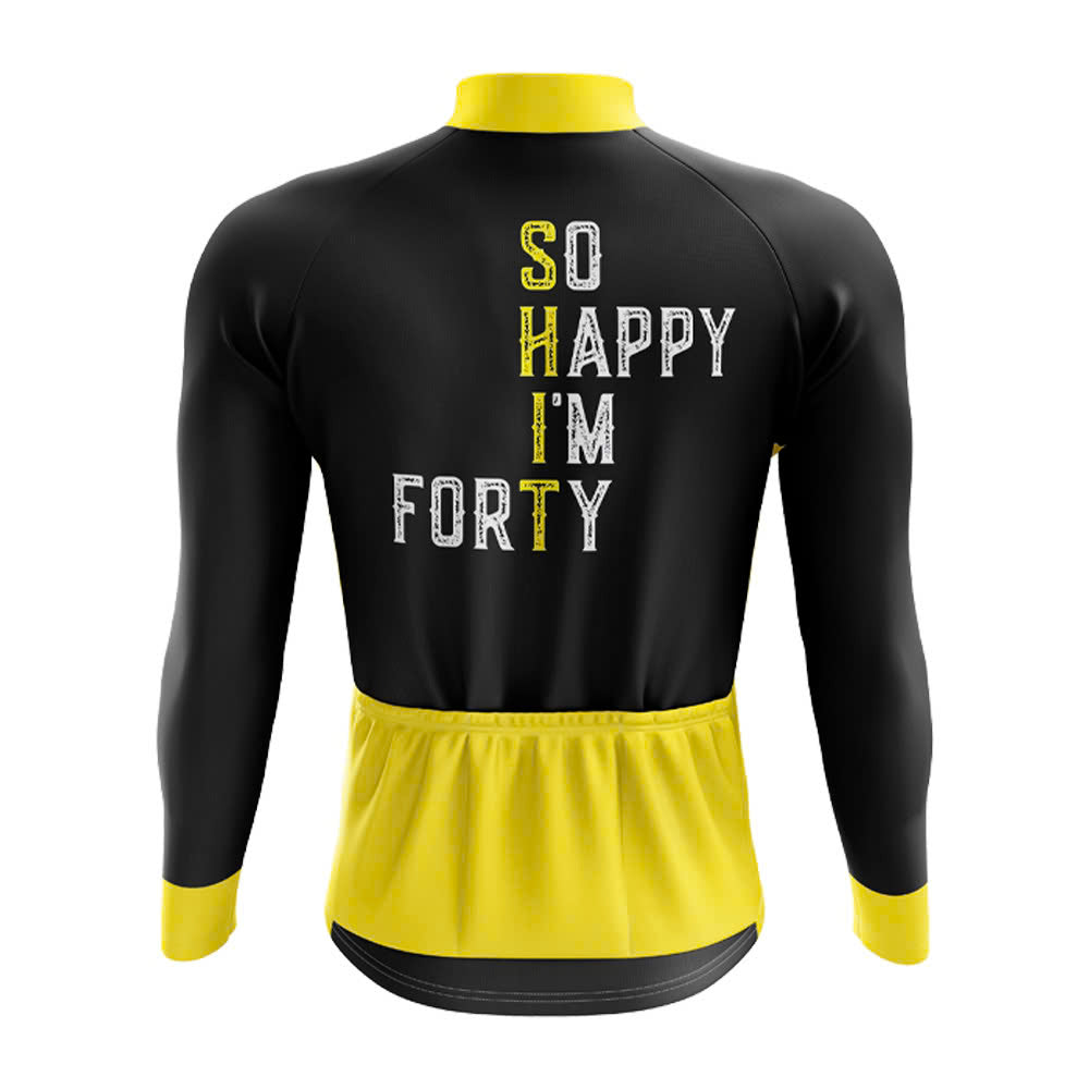 So Happy I’m 40 Long Sleeve Cycling Jersey - Image 2