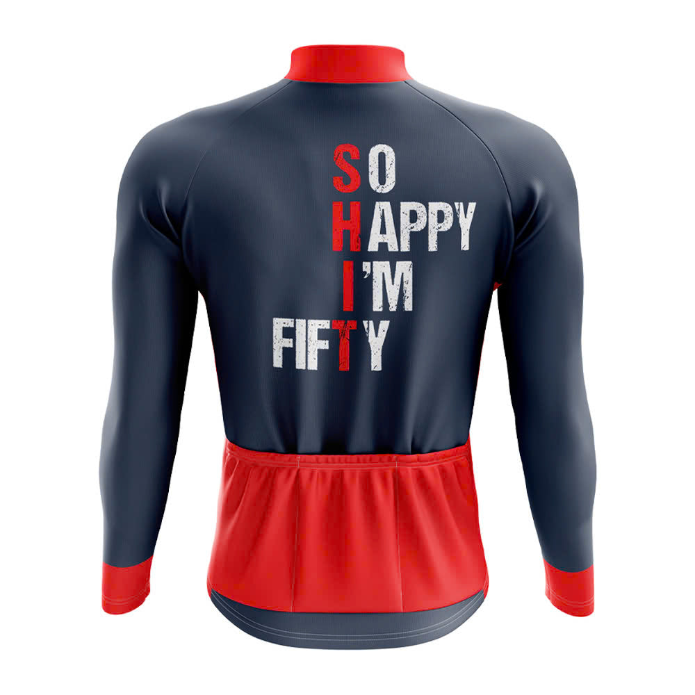 So Happy I’m 50 Long Sleeve Cycling Jersey - Image 2