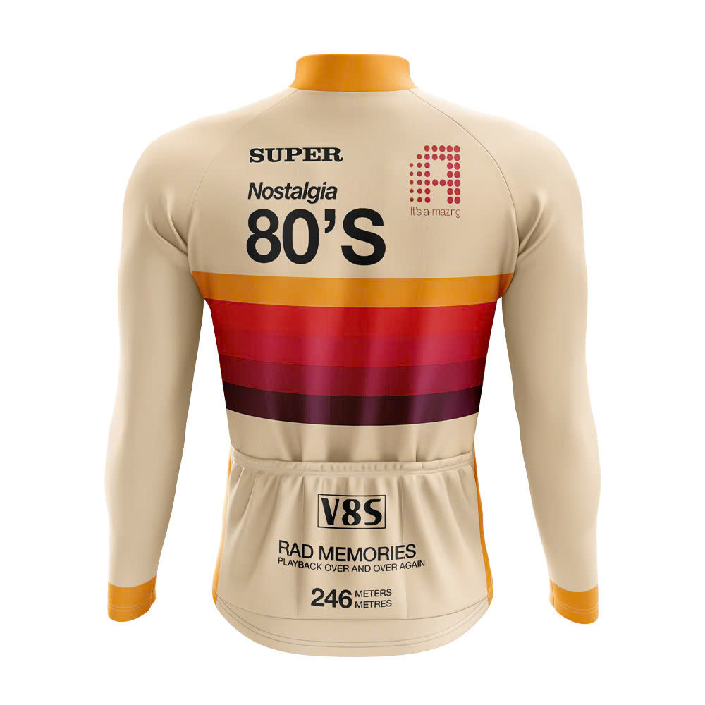 80s Nostalgia Long Sleeve Cycling Jersey - Image 2