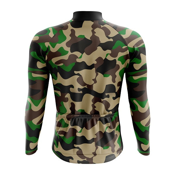 Army Camouflage Long Sleeve Cycling Jersey - Image 2