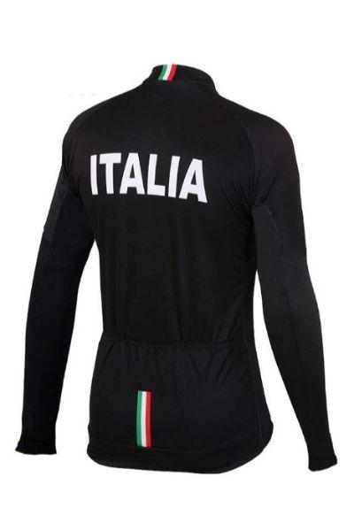 Black Italia Long Sleeve Cycling Jersey - Image 2