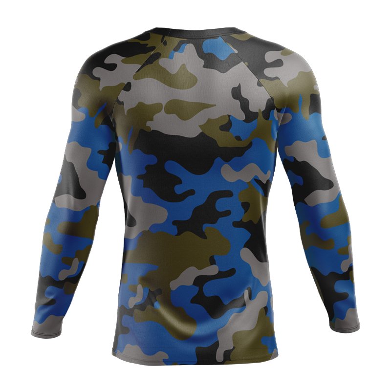 Blue Camouflage Mountain Bike Jersey - Image 2