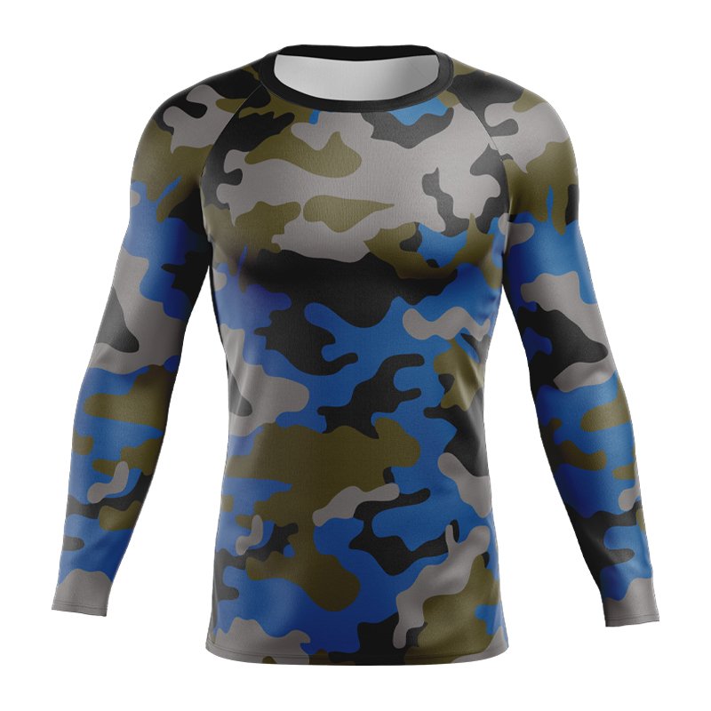 Blue Camouflage Mountain Bike Jersey