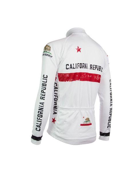 California Republic White Winter Long Sleeve Cycling Jersey - Image 2