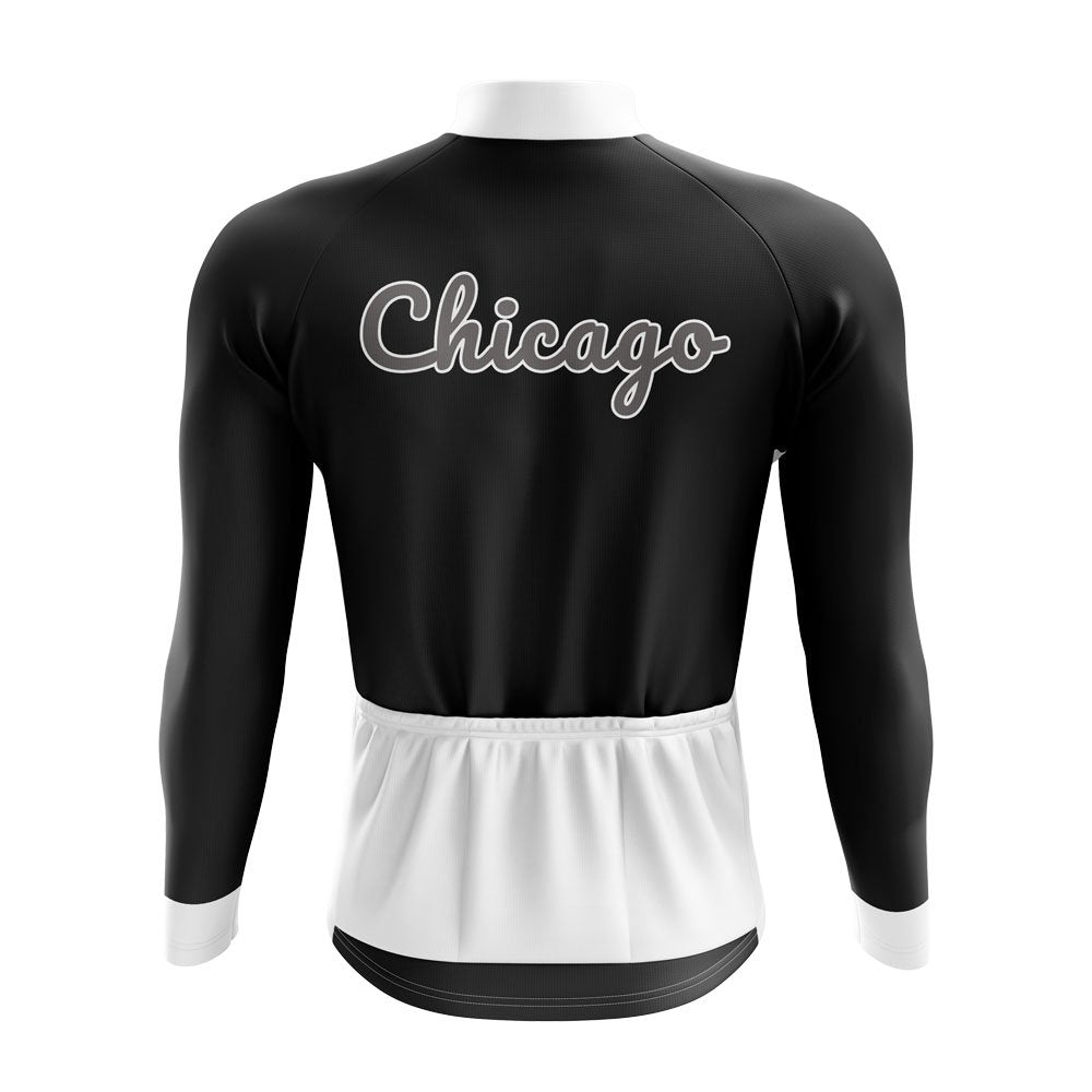 Chicago Baseball Long Sleeve Cycling Jersey - Image 2