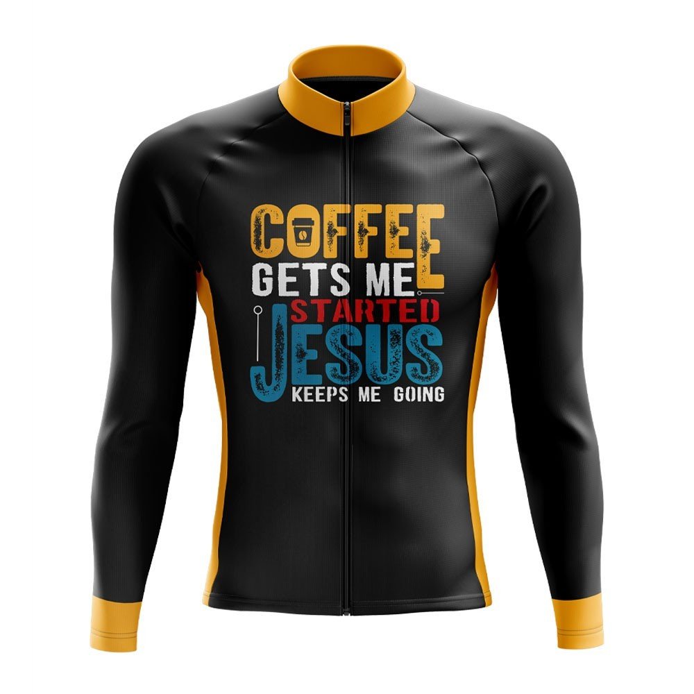 Coffee & Jesus Long Sleeve Cycling Jersey