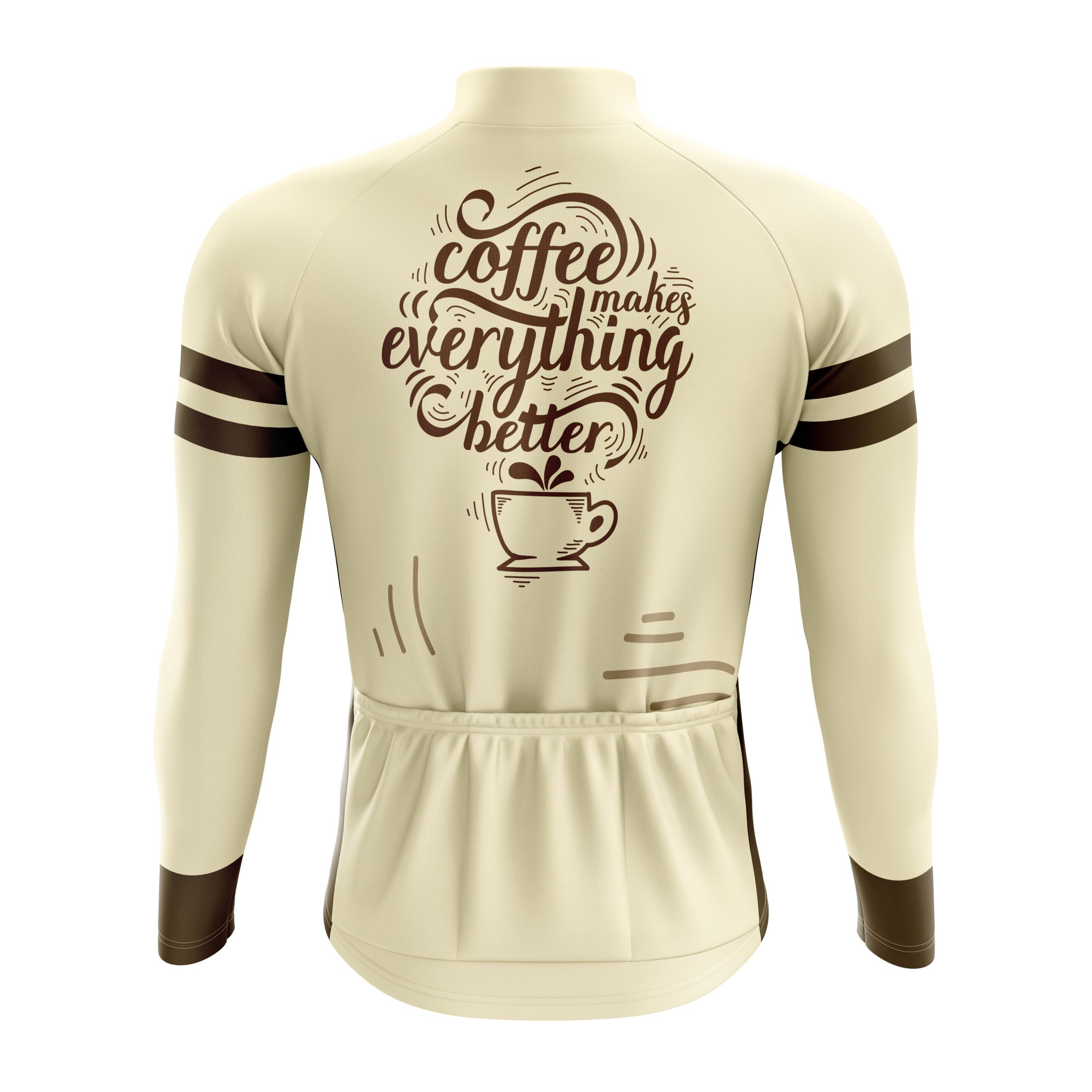 Coffee Makes Everything Better Long Sleeve Cycling Jersey - Image 2