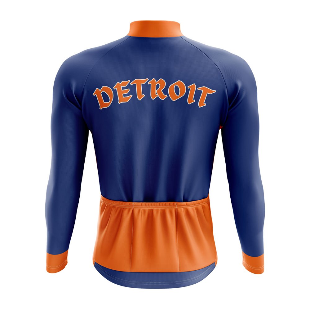 Detroit Baseball Long Sleeve Cycling Jersey - Image 2