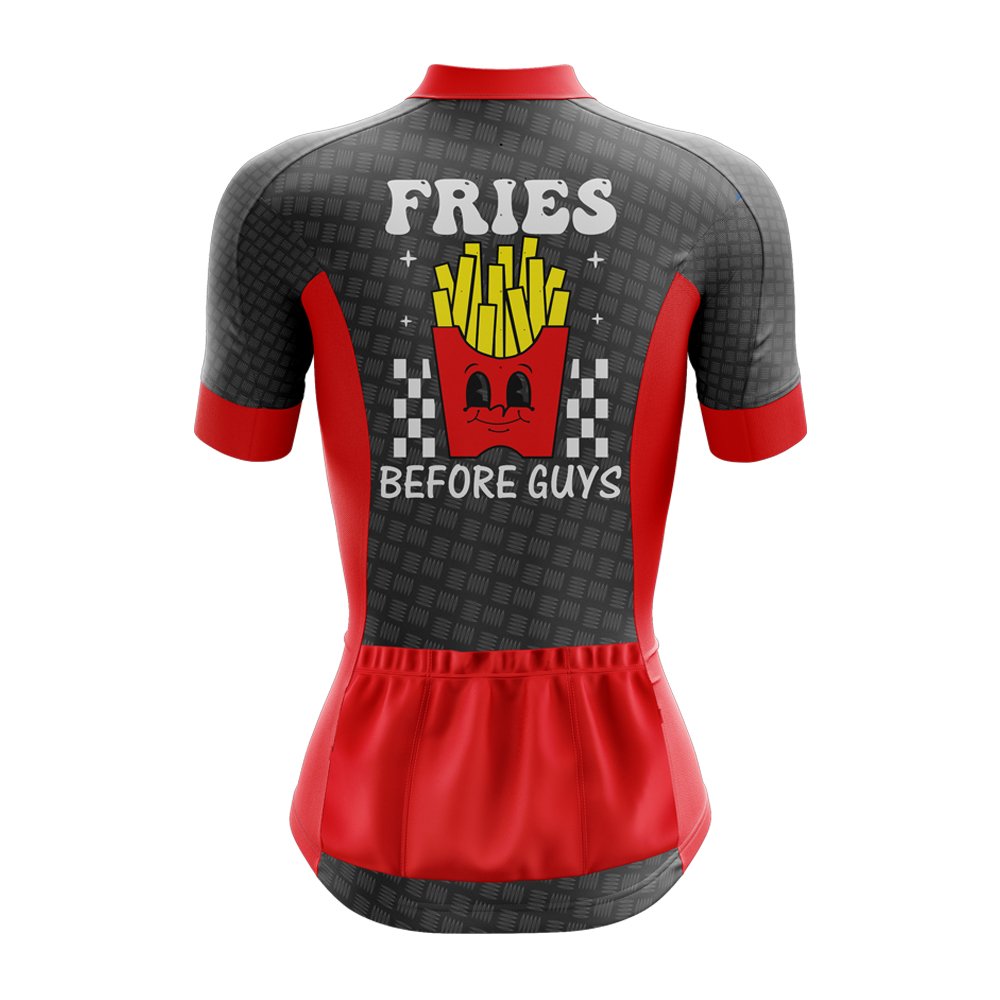 Fries Before Guys Womens Cycling Jersey - Image 2