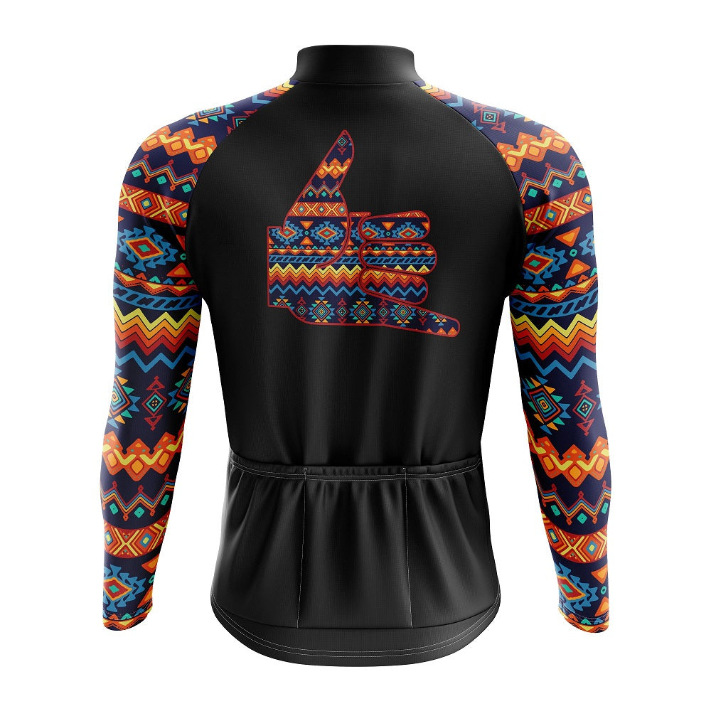 Groovy Tribal Long Sleeve Cycling Jersey - Image 2