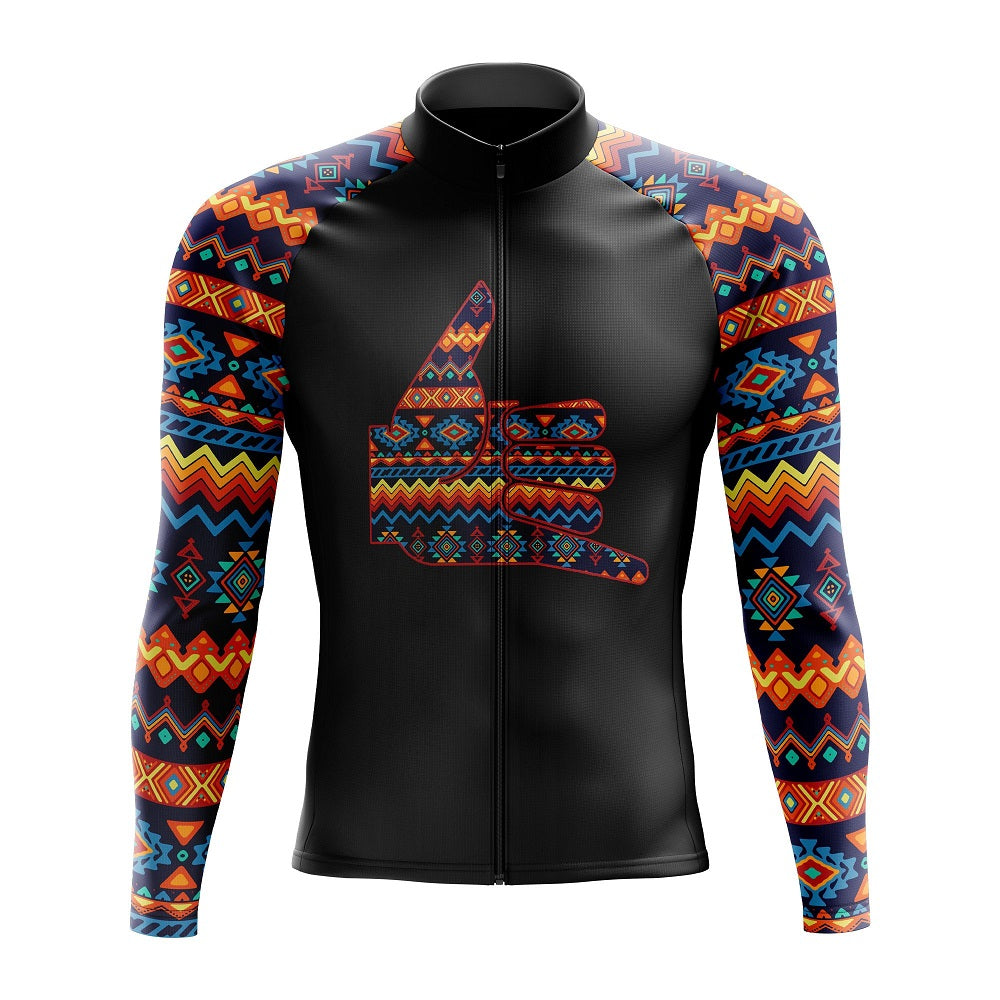 Groovy Tribal Long Sleeve Cycling Jersey