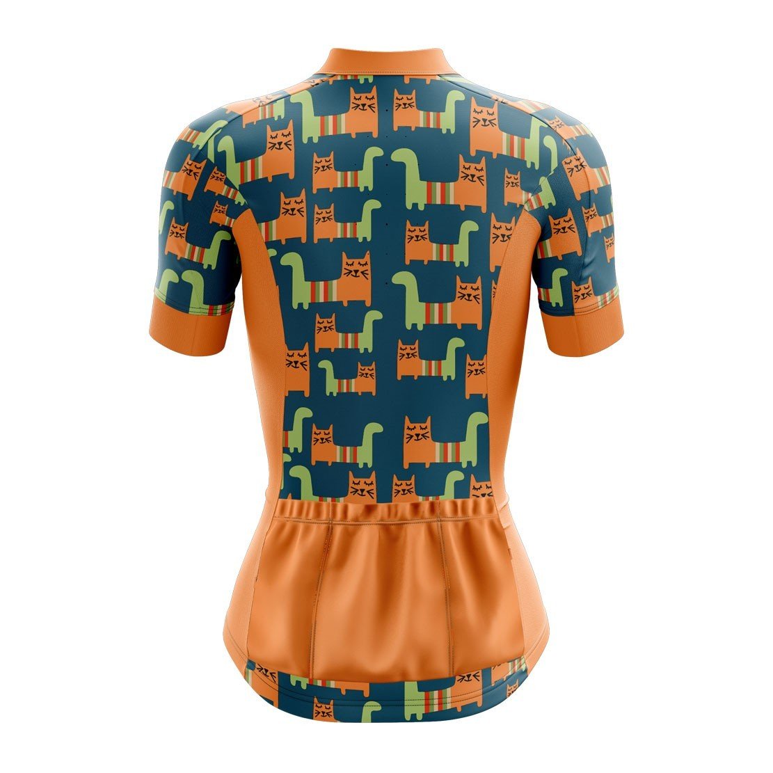 Orange Cat Lady Womens Cycling Jersey - Image 2