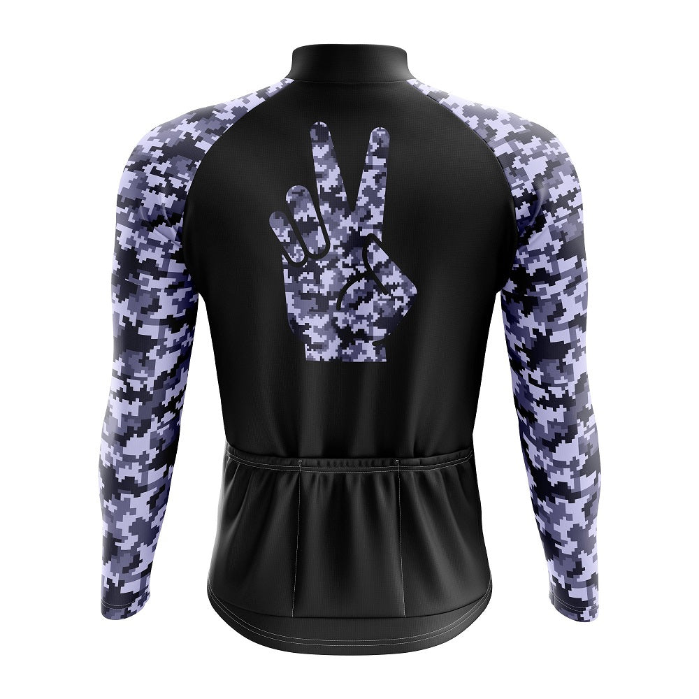 Peace Camouflage Long Sleeve Cycling Jersey - Image 2
