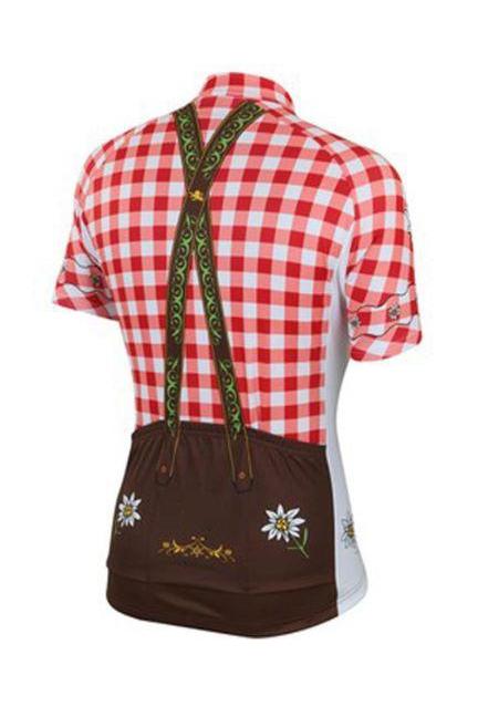 Red Lederhosen Cycling Jersey - Image 2