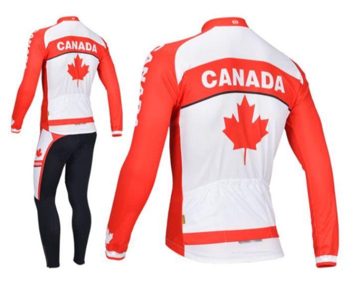 Team Canada Winter Long Sleeve Cycling Jersey & Pants - Image 2