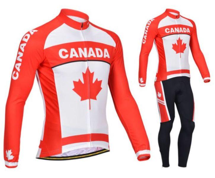 Team Canada Winter Long Sleeve Cycling Jersey & Pants