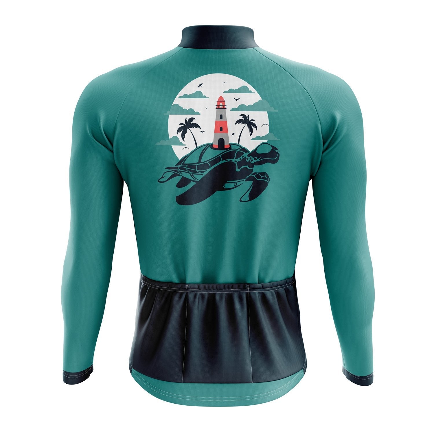 Turtle Lighthouse Long Sleeve Cycling Jersey - Image 2