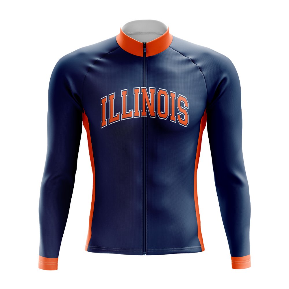 University Of Illinois Long Sleeve Cycling Jersey