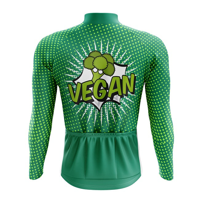 Vegan Pop Art Long Sleeve Cycling Jersey - Image 2