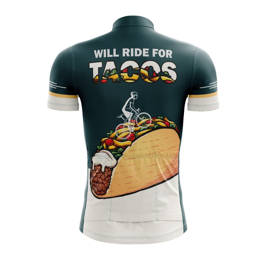 Will Ride For Tacos Cycling Jersey - Image 2