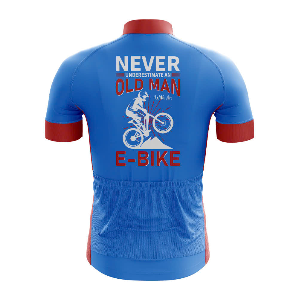Never Underestimate an Old Man on an E-Bike Cycling Jersey - Image 2