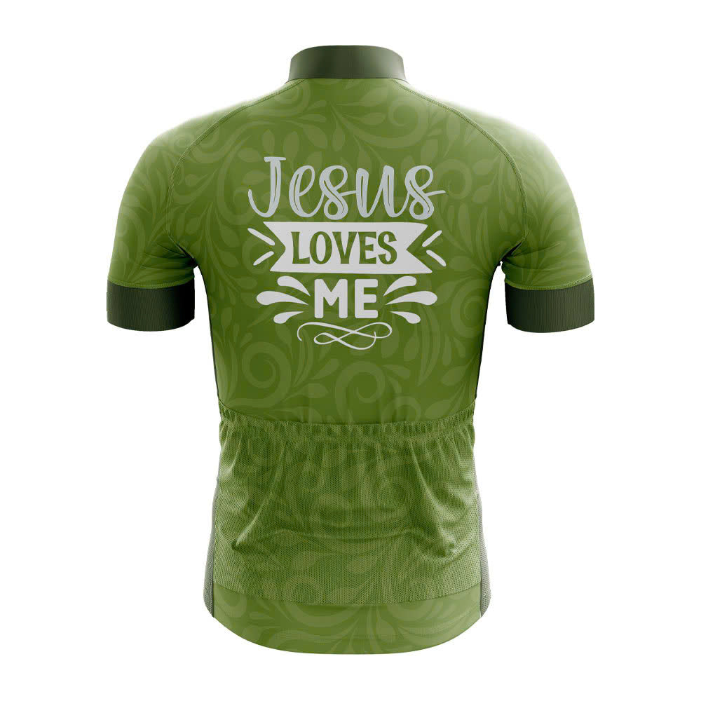 Jesus Loves Me Men's Cycling Jersey - Image 2