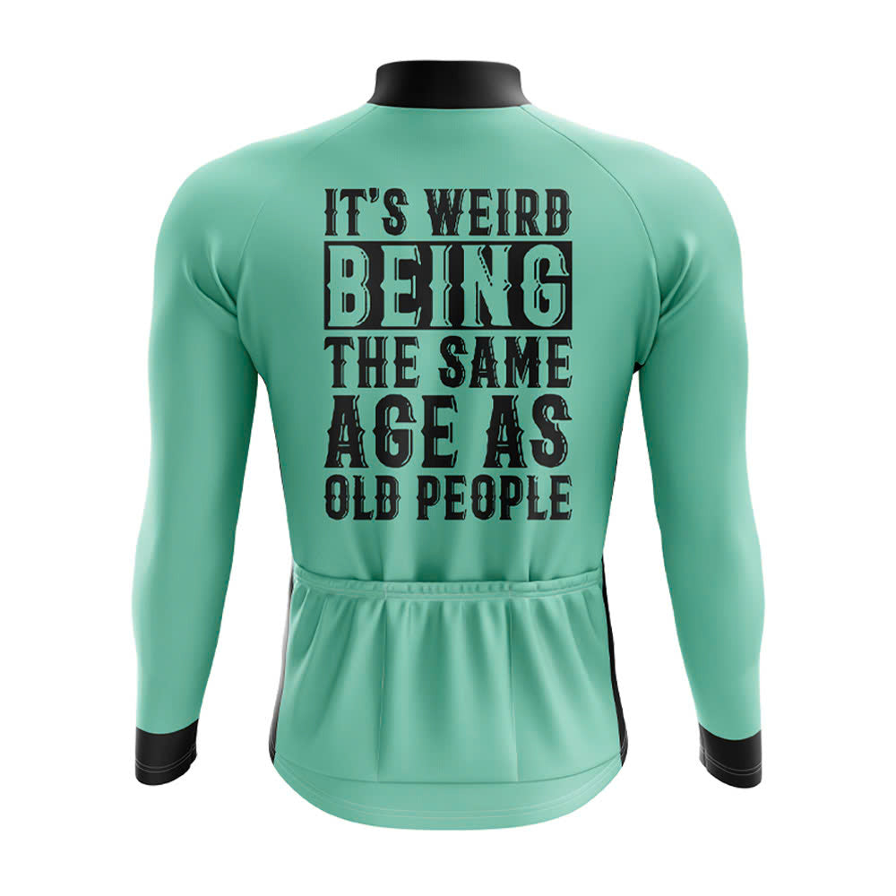 Same Age as Old People Long Sleeve Cycling Jersey - Image 2